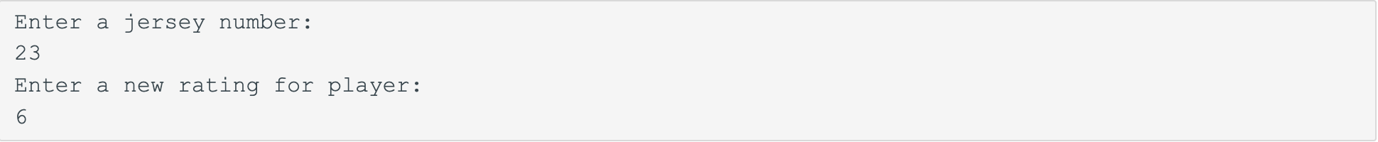 vector and the ratings in another int vector. Output these vectors (i.e.,