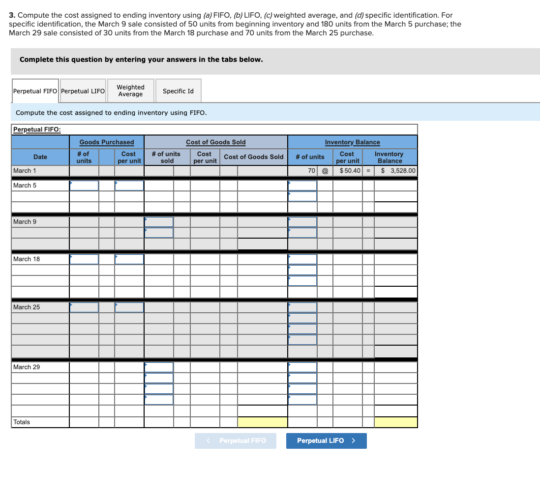 perpetual inventory system. It entered into the following purchases and sales transactions