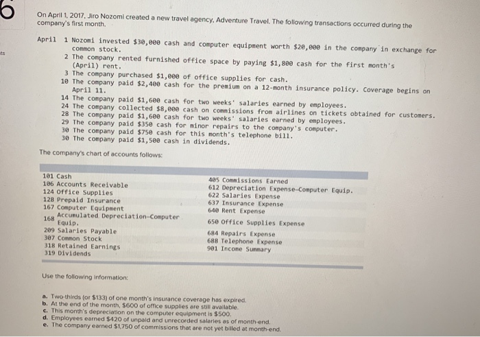 expense 750 750 Cash 1,500 April 30 Dividends 1,500 Cash 19 10