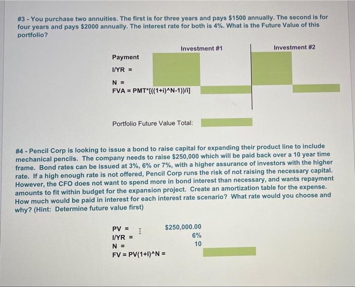 functions of Excel, the Excel wizard and/or the formulas for TVM, solve