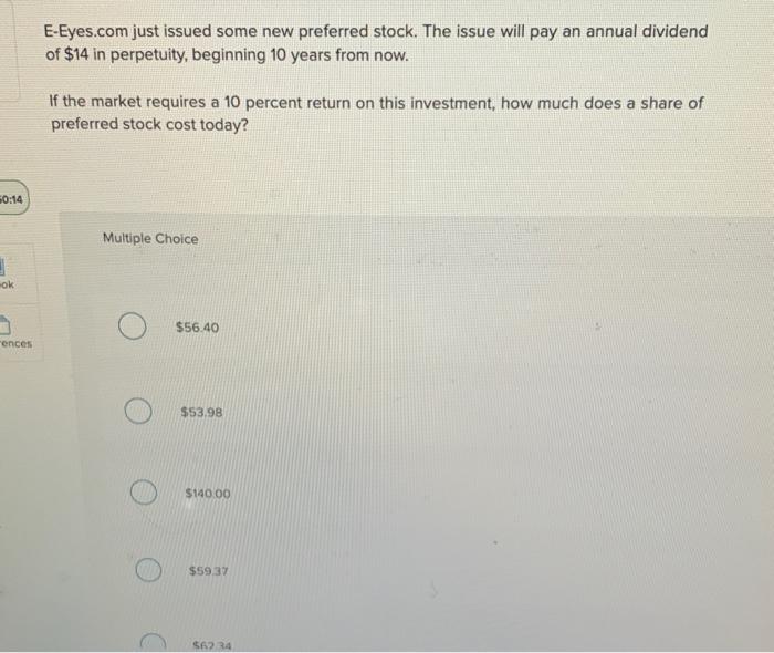  E-Eyes.com just issued some new preferred stock. The issue will pay