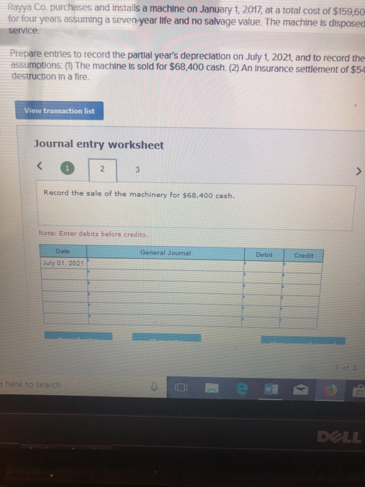 a machine on January 1, 2017, at a total cost of $