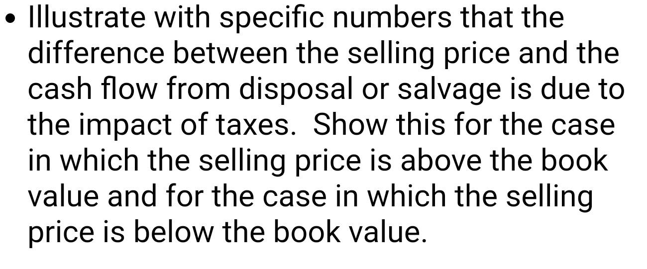 Illustrate with specific numbers that the difference between the selling price