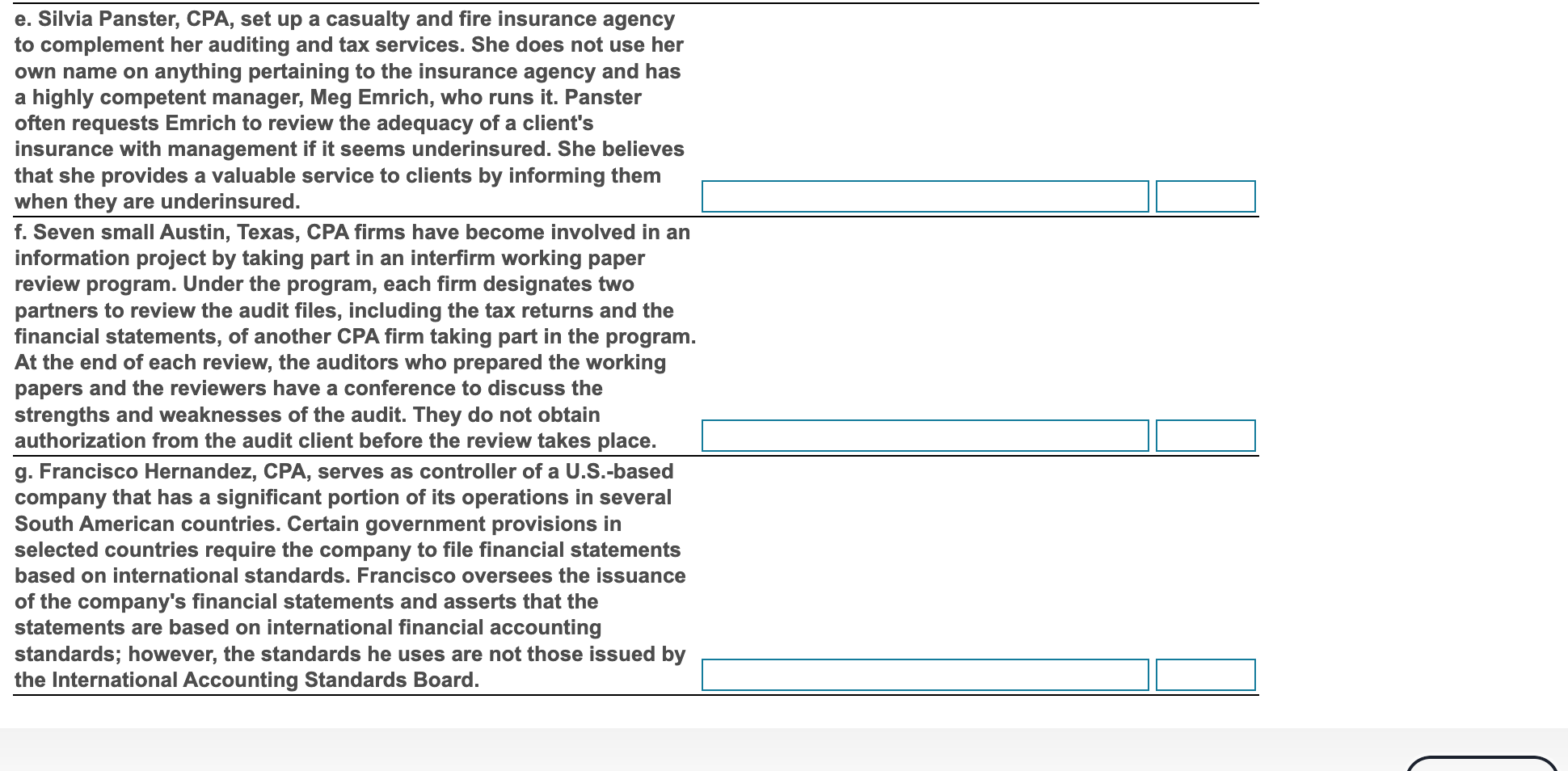  No Yes Complete the table below to identify the applicable rule