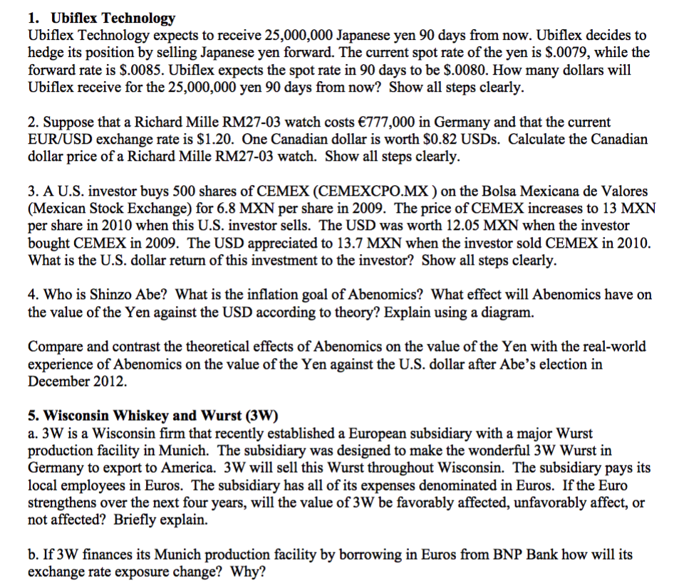 Please solve with steps. 1. Ubiflex Technology Ubiflex Technology expects to