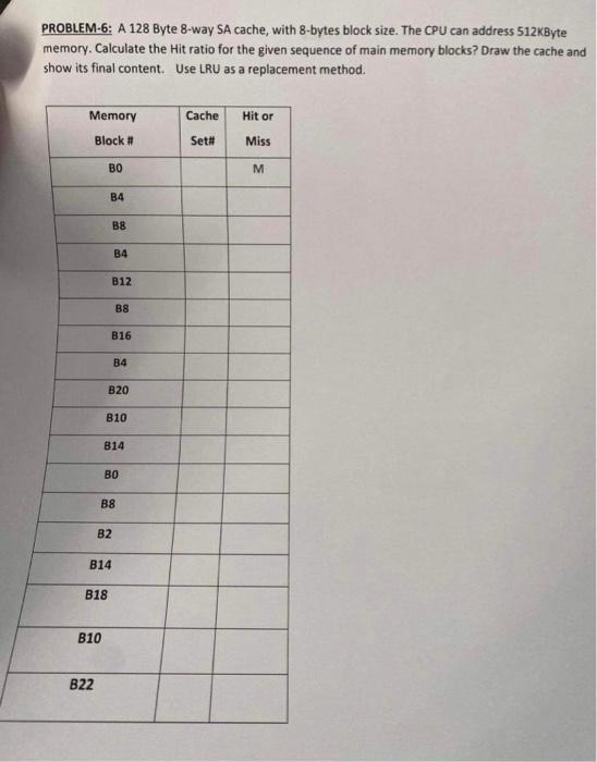 please i want the full solution for this PROBLEM-6: A 128 Byte
