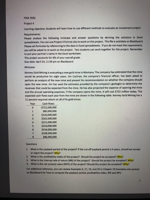  Please put the correct numbers in the excel slots (highlighted) and