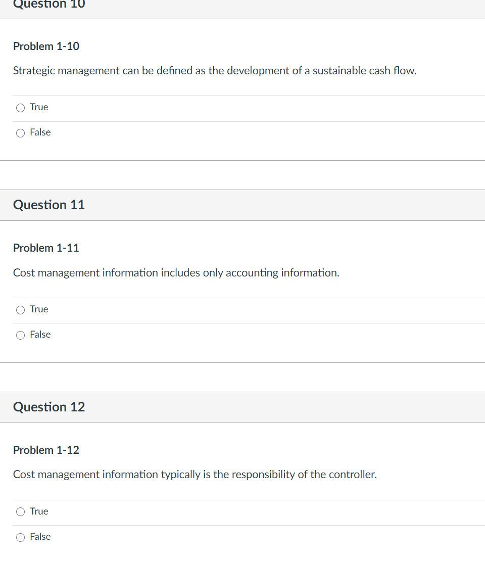  Question 10 Problem 1-10 Strategic management can be defined as the