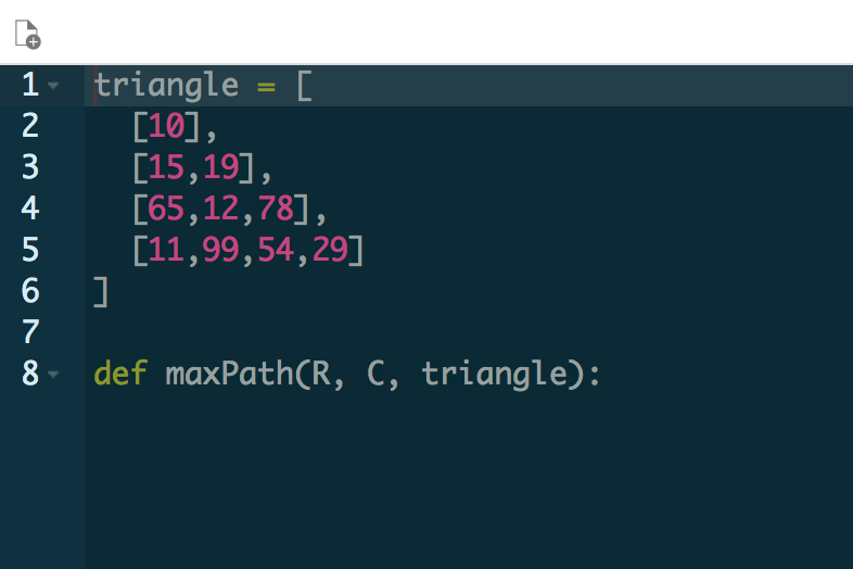 PYTHON 3 PLEASE FOLLOW INSTRUCTIONS #COMMENT STEPS :) Problem Given a triangle