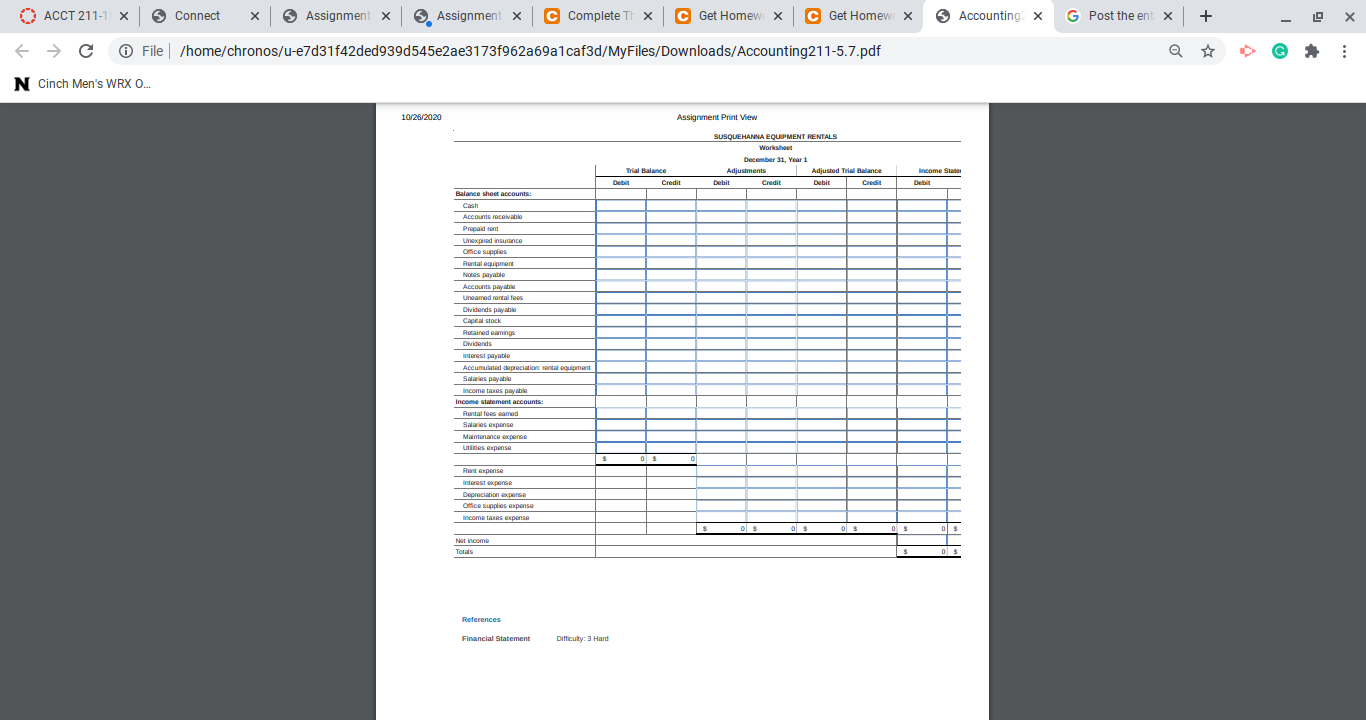 ACCT 211-1 X S Connect Assignment x Assignment x C Complete