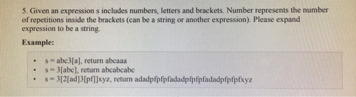  Write a C++ program that 5. Given an expression s includes