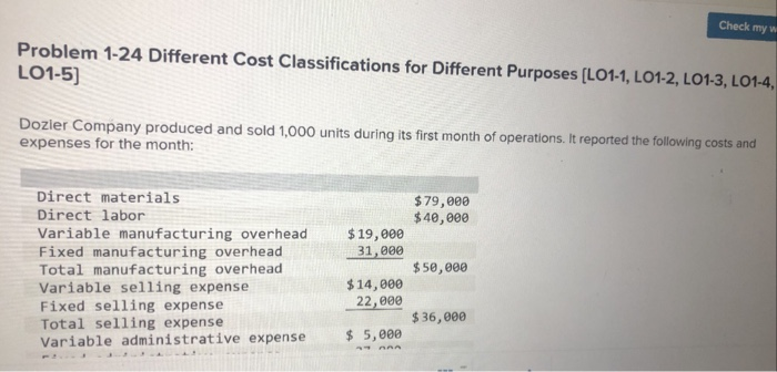 to cost classifications for preparing financial statements a. What is the total