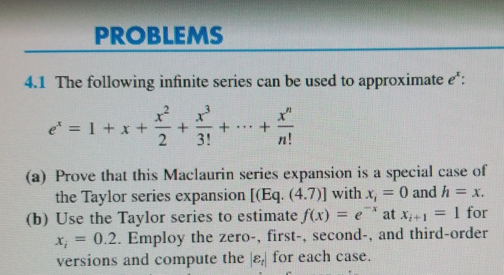 PART B ONLY USE VBA on excel PROBLEMS 4.1 The following