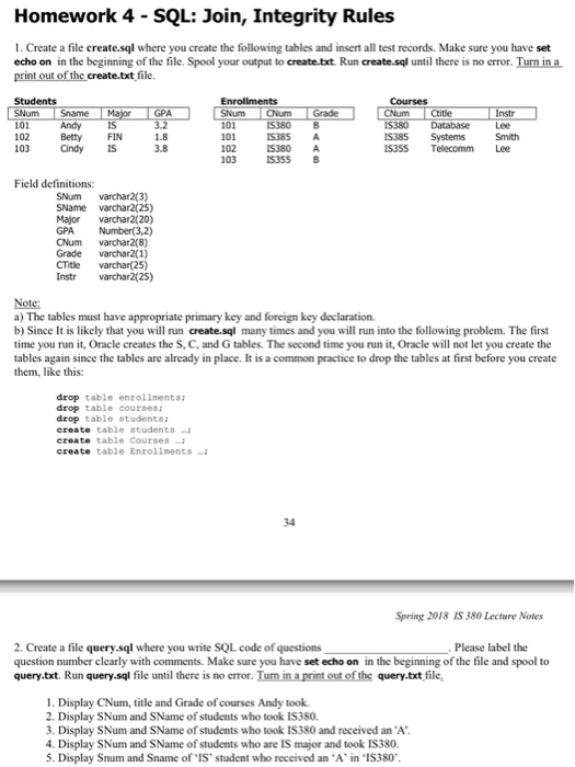  I want u to programing this questions by Oracle code and