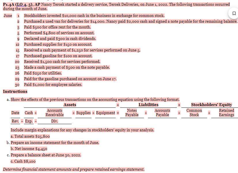 Please help me for details: P1.4A (LO 4, 5), AP Nancy Tercek