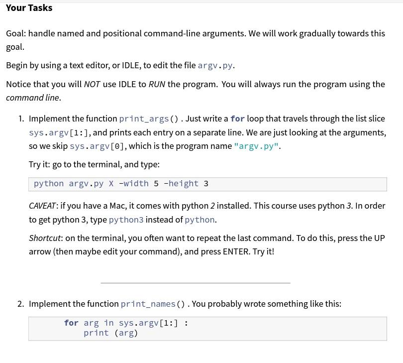 In python: starter code argv.py: import sys def print_block(width, height, symbol): #