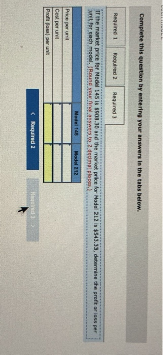 with the housing assembly in its finishing department. The activities, costs, and