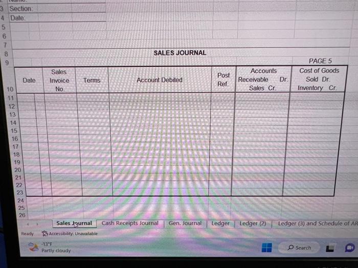 the accounts receivable and general ledger.) The following cash receipts, and general