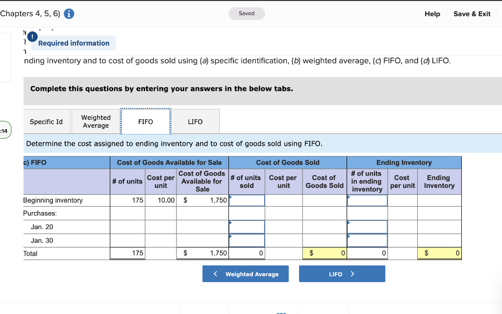 and sales data for its only product. Date Activities Jan. 1 Beginning