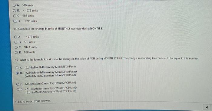 $27/unit Variable MOH $5 unit Variable SG&A $Sunit Fixed Costs: Fixed MOH