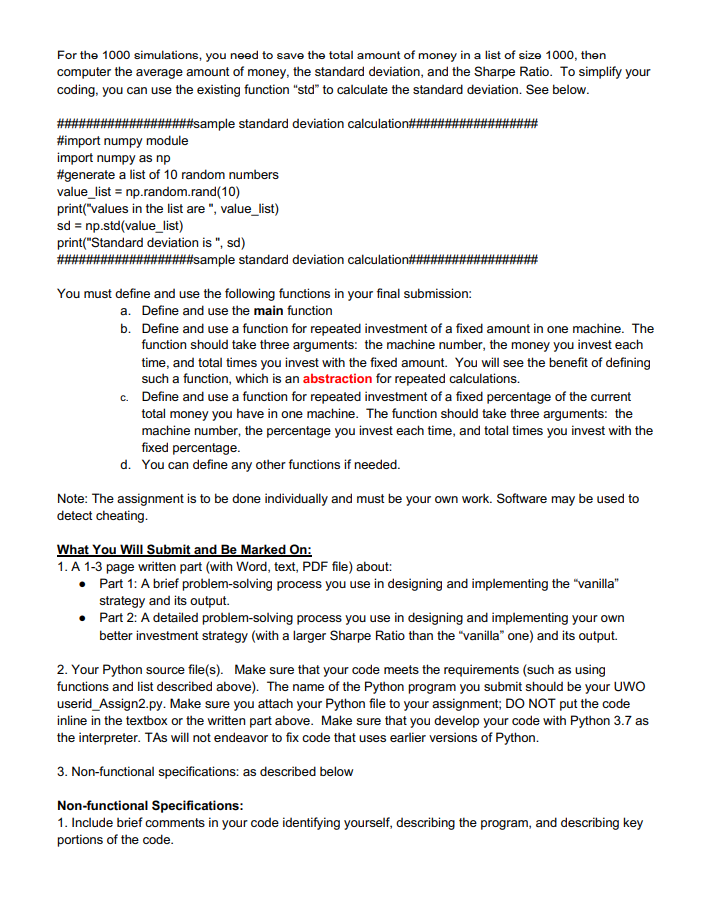 How to Invest Your Money? Due: February 27 (9pm) Weight: 8% Goal