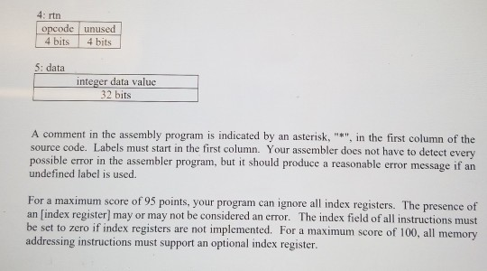the source code of an assembly program (for an imaginary machine) and