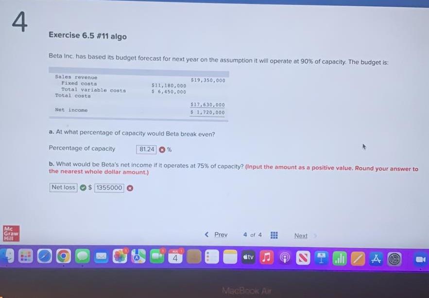 help me plss Exercise 6.5 #11 algo Beta Inc. has based its