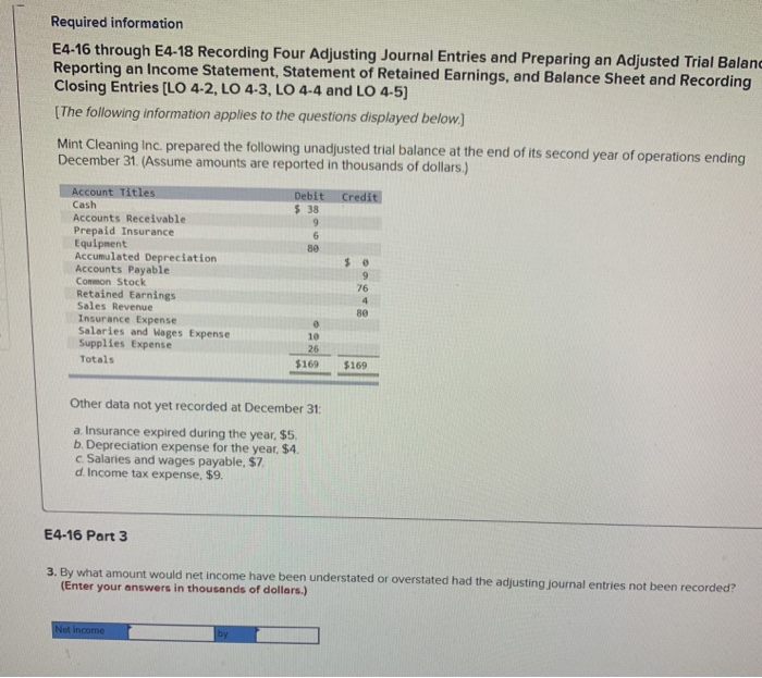 and LO 4-5) (The following information applies to the questions displayed below.)
