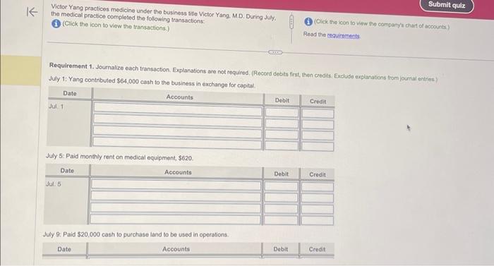 i need help journalizing each transaction and making a trail balance after