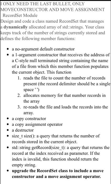  I ONLY NEED THE LAST BULLET, ONLY MOVECONSTRUCTOR AND MOVE ASSIGNMENT
