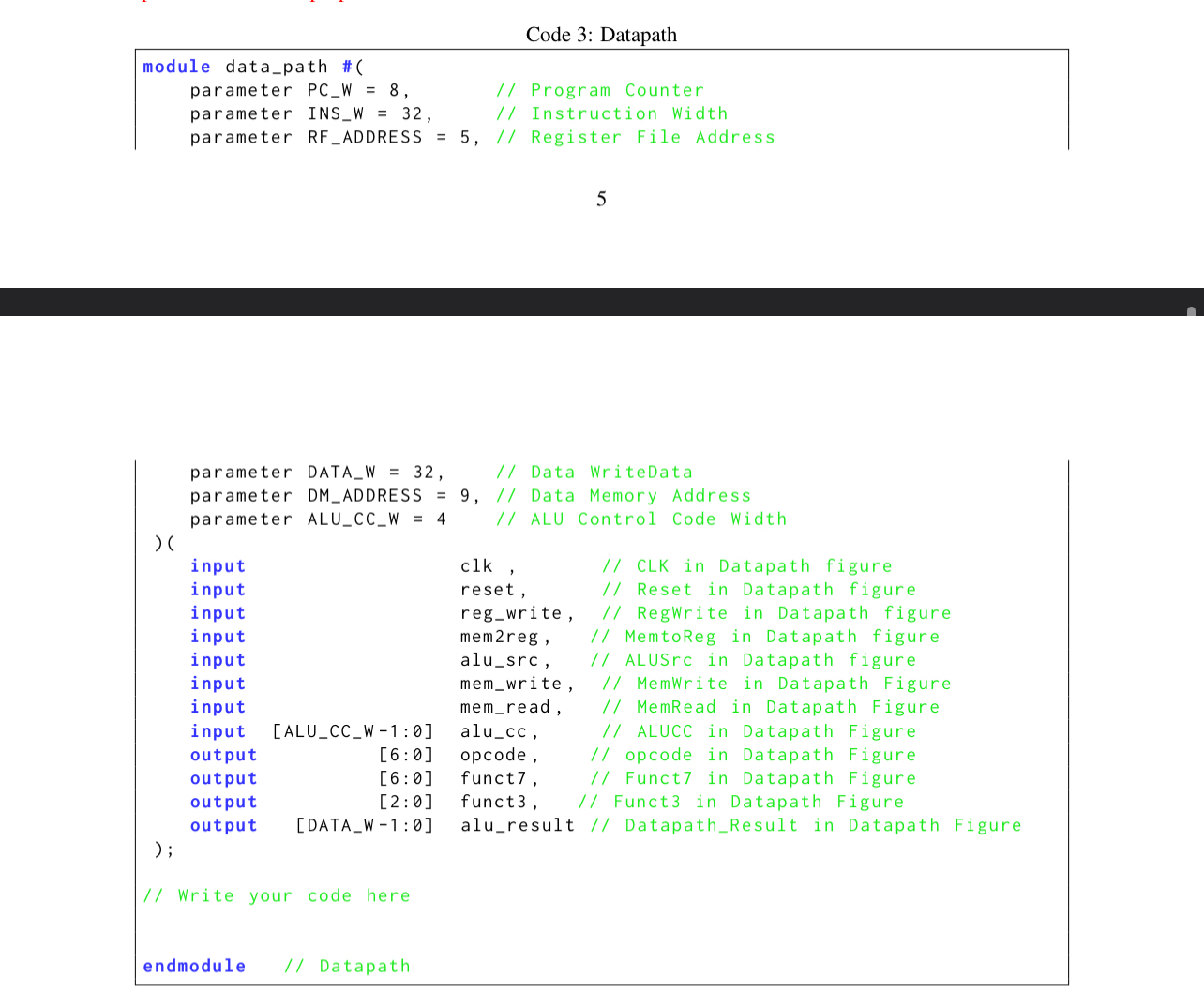  How can I make a datapath in verilog code that follows