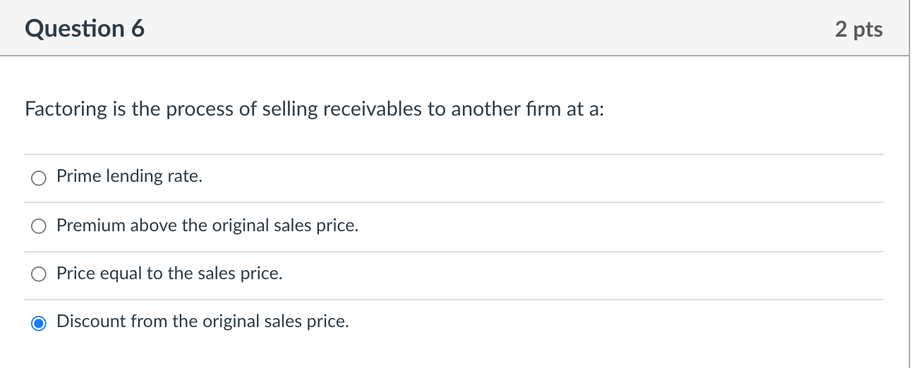 is TRUE? ESS ships finished goods product to Vendors Customers will NEVER