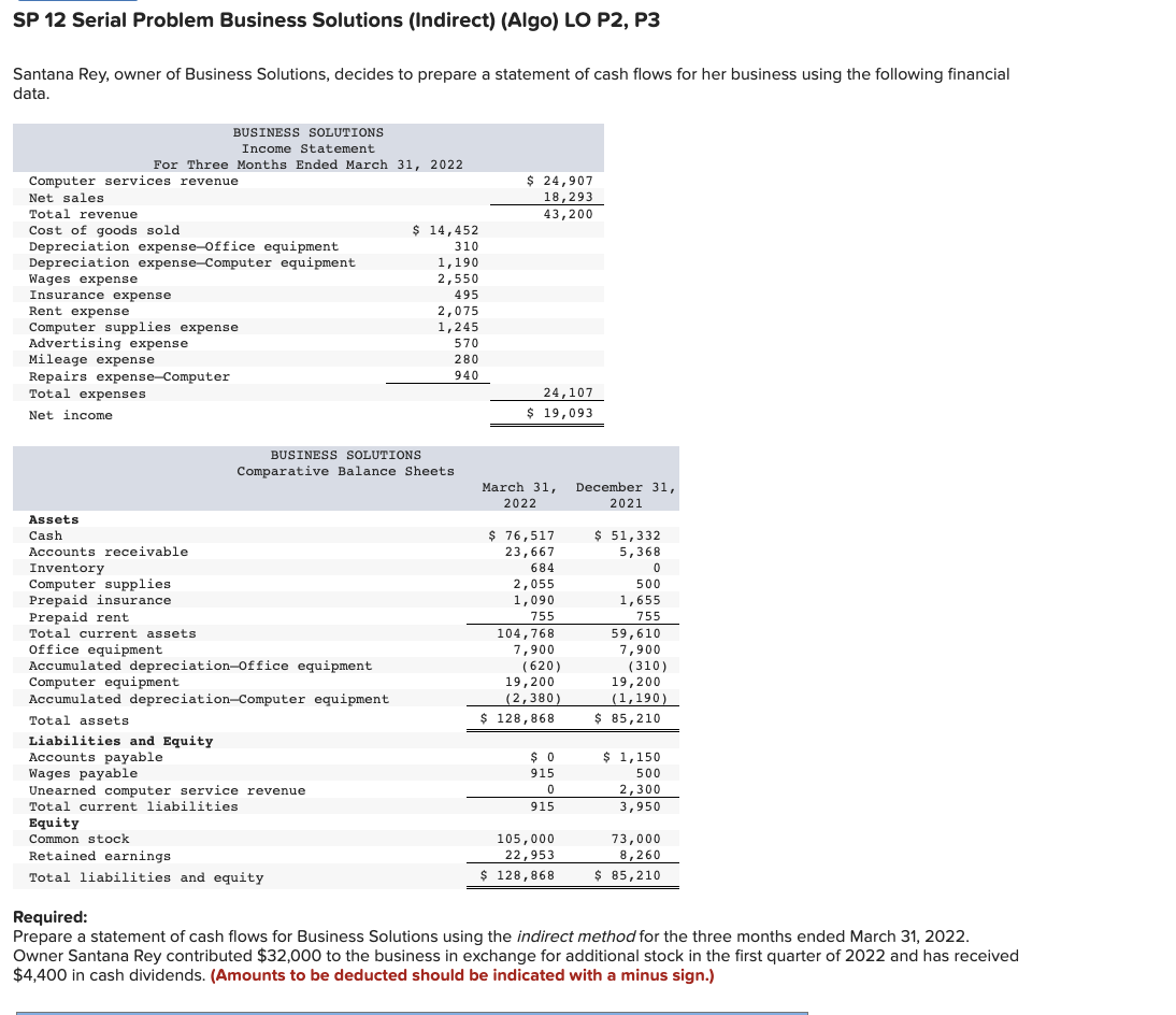 I need the answer in the chart format, please! :) SP 12