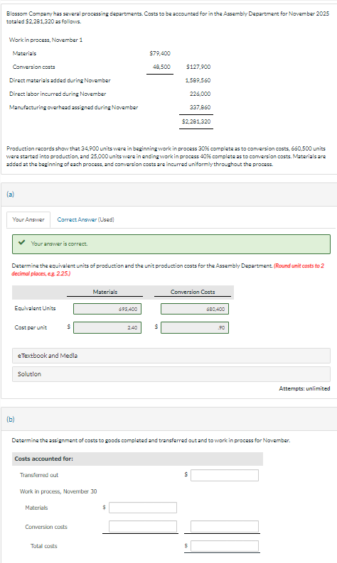  Need to complete section B. Determine the assignment of costs to