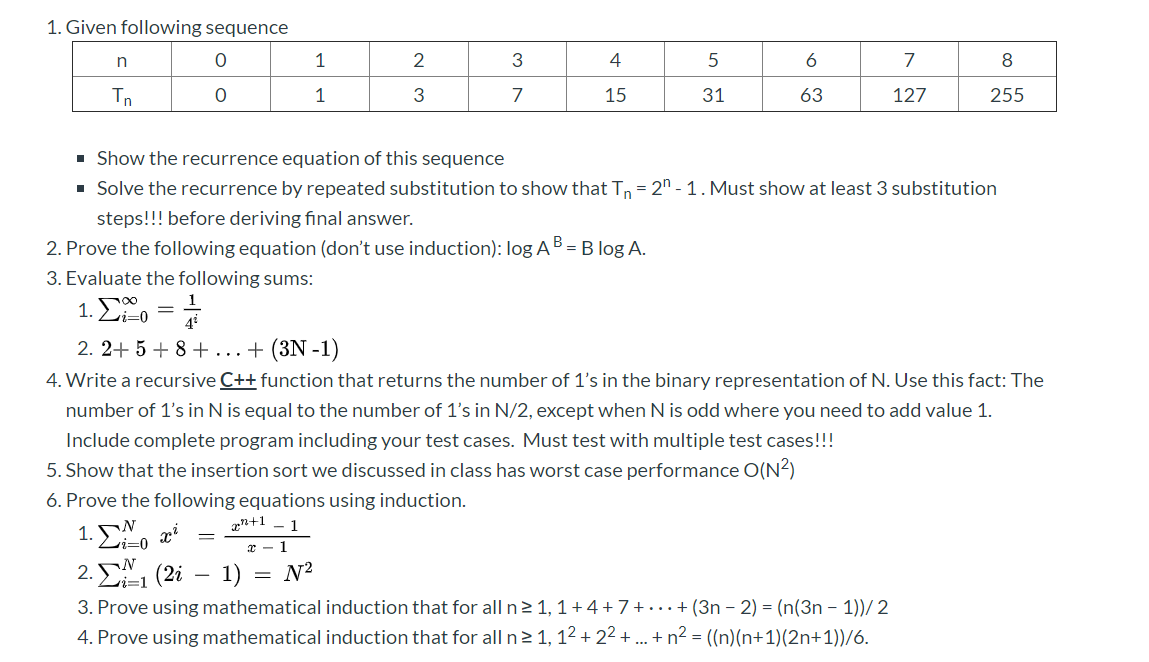 Please Help! 1. Given following sequence 1 2 0 1 3 7