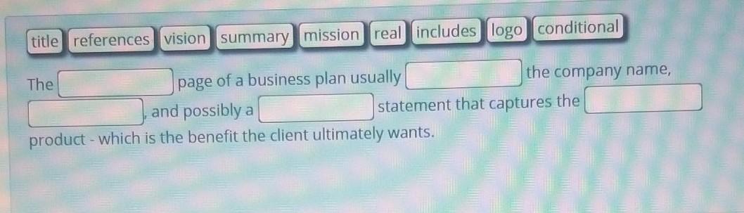  title references vision summary mission real includes logo conditional The page