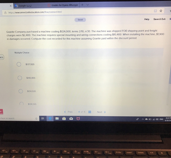  e Grades for Dyana Alhussyar+ V https:/ Help Save &Exit S