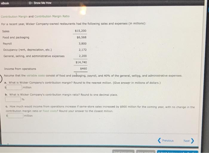  eBook @ Show Me How Contribution Margin and Contribution Margin Ratio