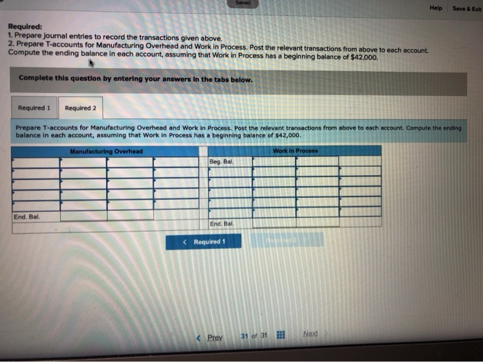occurred in October a. Raw materials purchased on account, $210,000. b. Raw