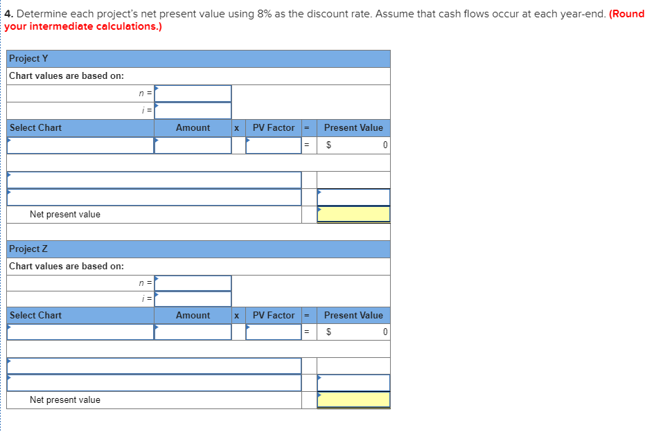 for new machinery with a six-year life and no salvage value. Project