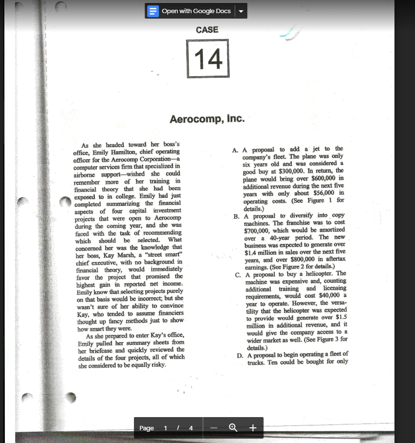  PLEASE ANSWER THE HIGHLIGHTED QUESTIONS Open with Google Docs CASE 14