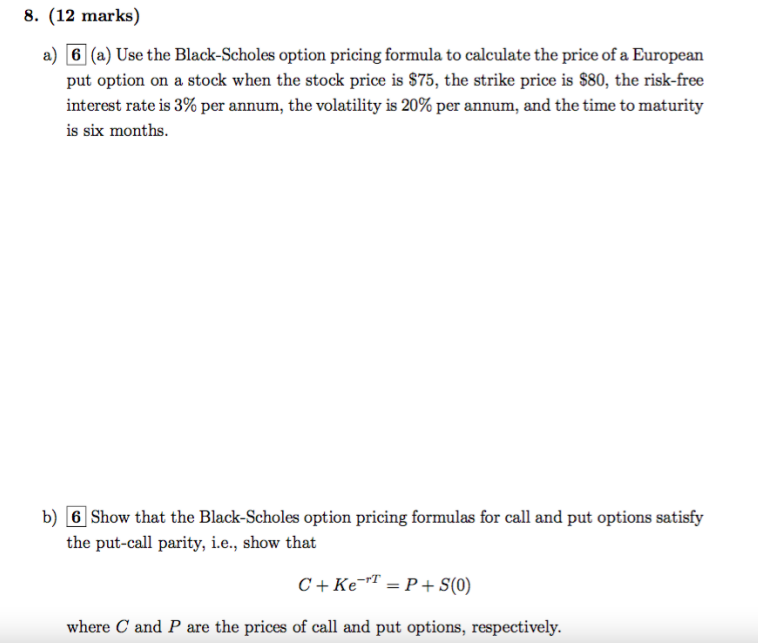 Please write clearly, I will thumb up 8. (12 marks) a) 6