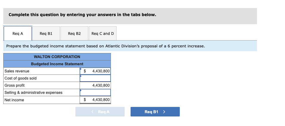 selling & admin expenses? Problem 14-16A (Algo) Behavioral impact of budgeting LO
