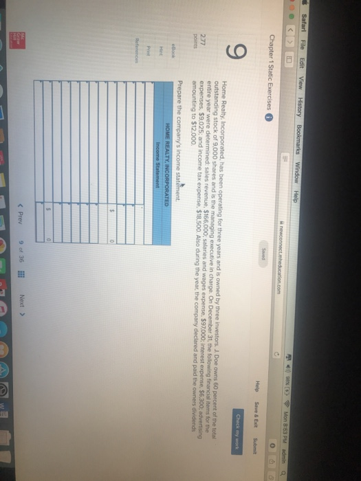  Chapter 1 Static E Help Save&ExitSubmit 9 three investors. J. Doe
