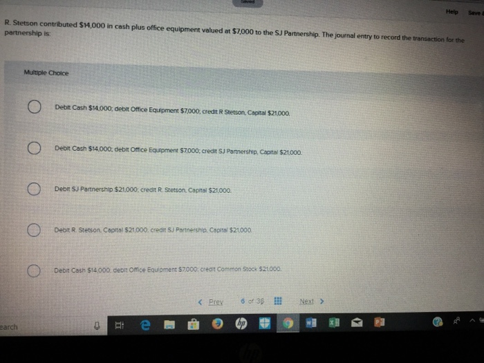  Help Save R. Stetson contributed $14,000 in cash plus office equipment