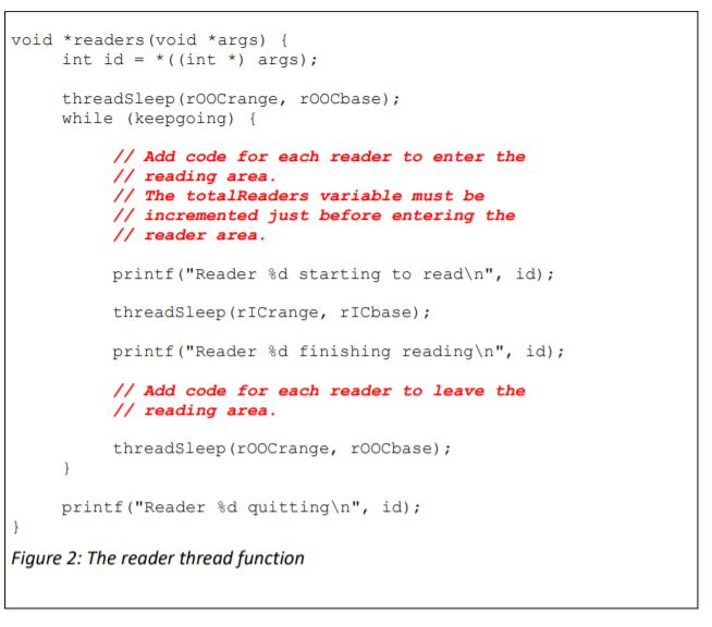 semaphore library (). Use the program outlines in OSC Figures 7.3 and