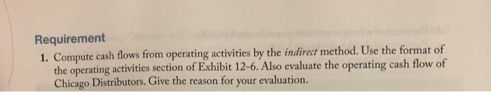 from operating activities-indirect method) The accounting records of Chicago Distributors, Inc., reveal
