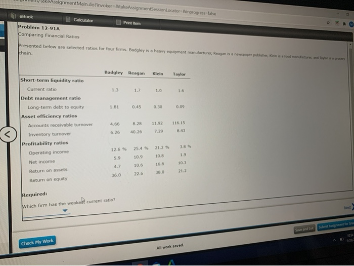  takeAssignment Main dolinvoker=&takeAssignmentSession Locator Binprogress=false eBook Calculator Problem 12-91A Comparing Financial
