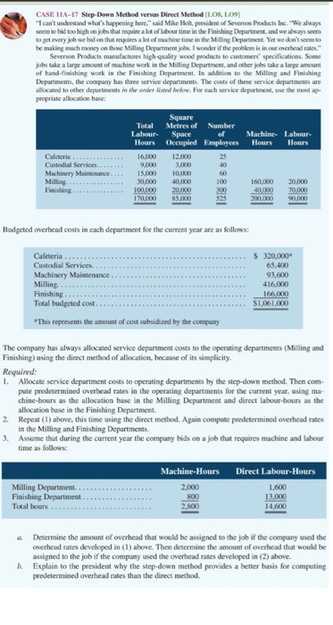  CASE 11A-17 Step-Down Method versus Direct Method [LOS, L09) I can't