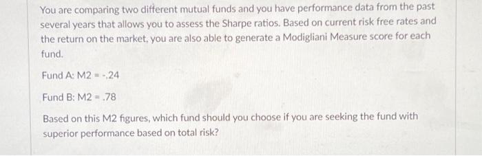  You are comparing two different mutual funds and you have performance